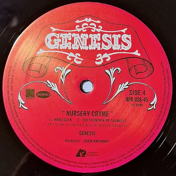 Nursery Cryme (AP - NON-NUMBERED) | Mint (M) Mint (M)- X Vinyl Record