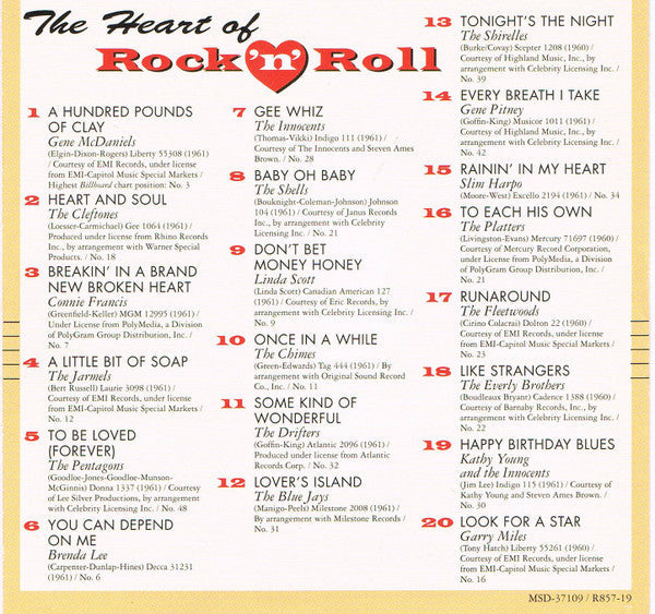 The Heart Of Rock 'N' Roll - 1960-1961 Take Three *CD* | Mint (M) Mint (M)