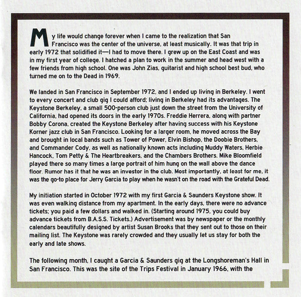 Garcia Live Volume 21 (February 13th, 1976 Keystone, Berkeley CA) *CD* | Mint (M) Mint (M)