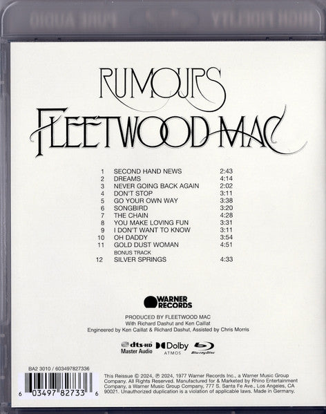 Rumours (BLU-RAY DISC) |- X Vinyl Record