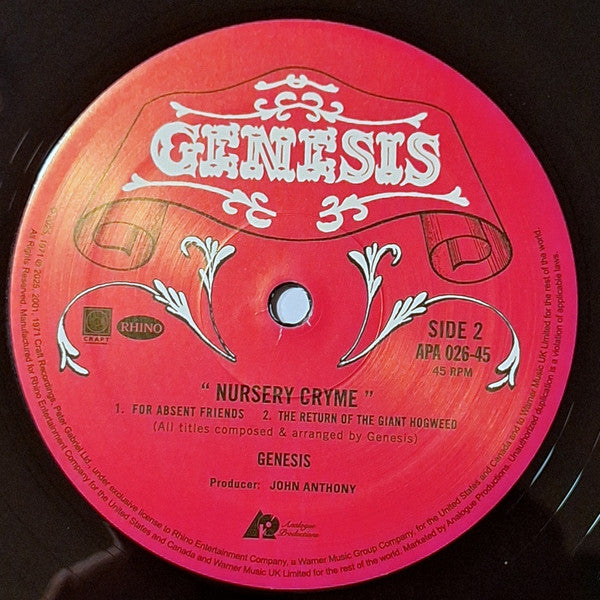 Nursery Cryme (AP - NON-NUMBERED) | Mint (M) Mint (M)- X Vinyl Record