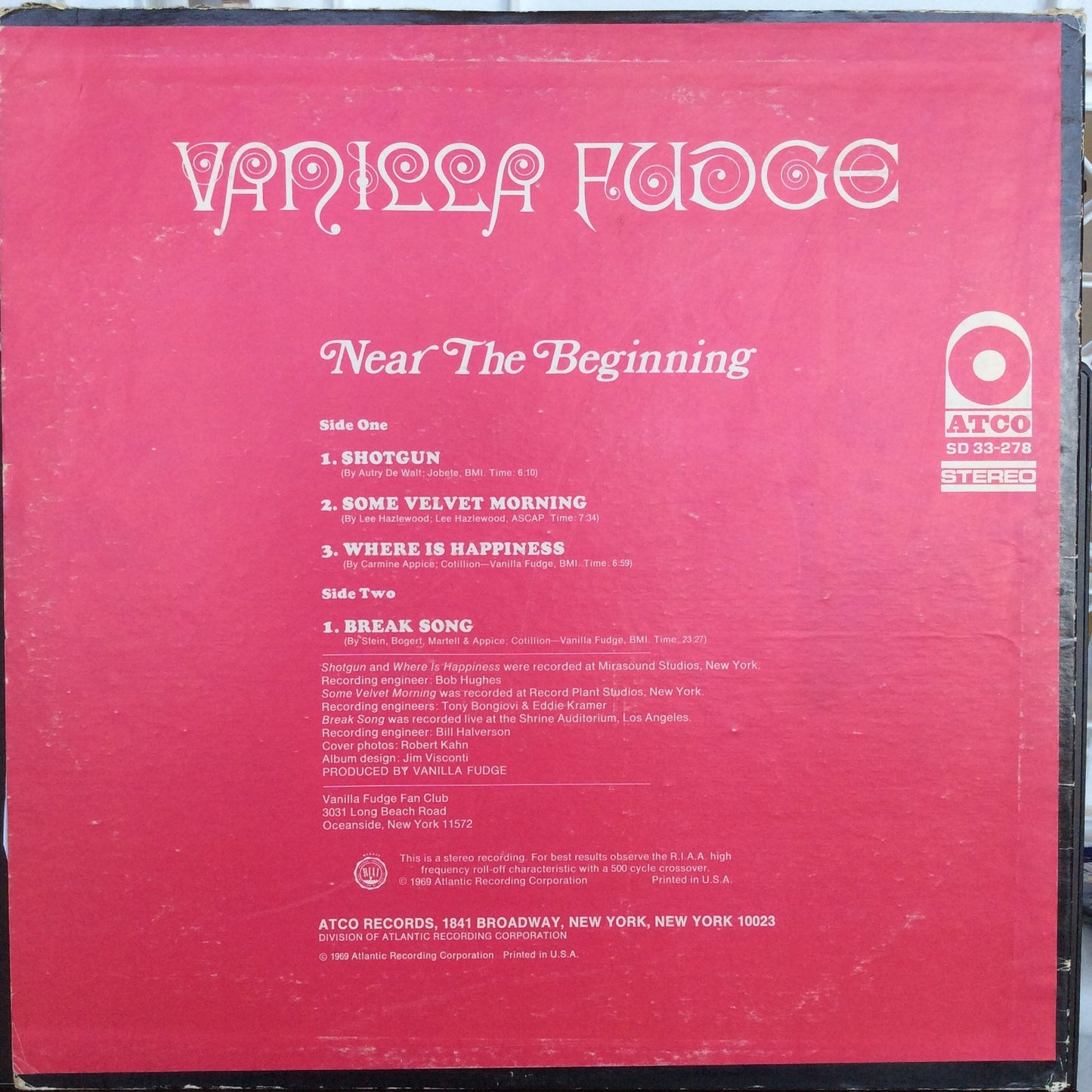 Near The Beginning (VINYL) | Excellent (EX) Very Good Plus (VG+)