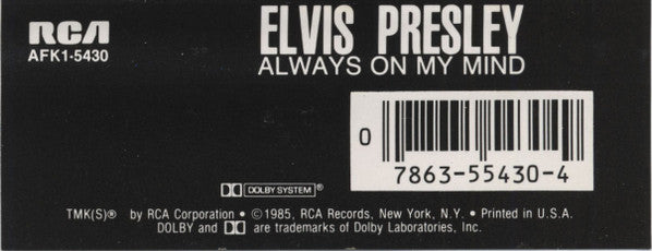 Always On My Mind (CASSETTE) | Near Mint (NM) Near Mint (NM)