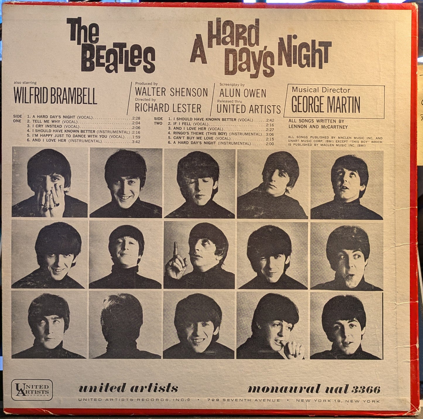 A Hard Day's Night (Original Motion Picture Sound Track) (VINYL) | Very Good (VG) Very Good Plus (VG+)