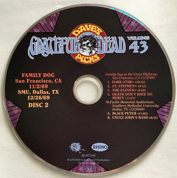 Dave's Picks, Volume 43 (3xCD)(San Francisco, 11/2/69 • Dallas, 12/26/69) | Mint (M) Near Mint (NM)
