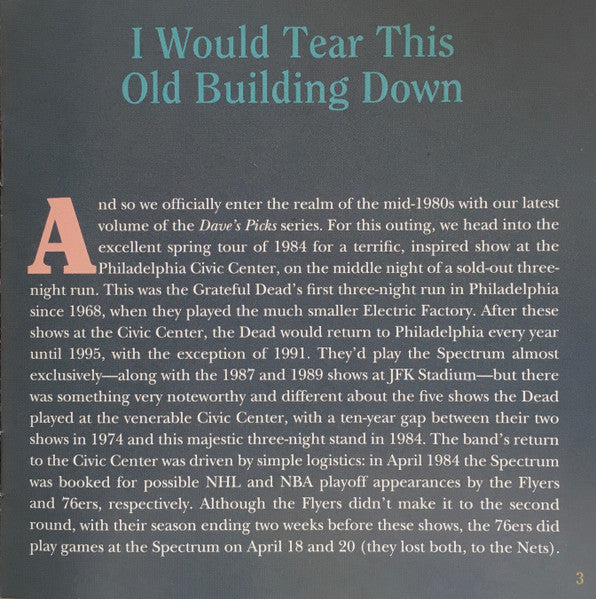 Dave's Picks, Volume 35 (3xCD)(Philadelphia Civic Center, Philadelphia, PA • 4/20/84) | Mint (M) Near Mint (NM)