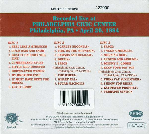 Dave's Picks, Volume 35 (3xCD)(Philadelphia Civic Center, Philadelphia, PA • 4/20/84) | Mint (M) Near Mint (NM)