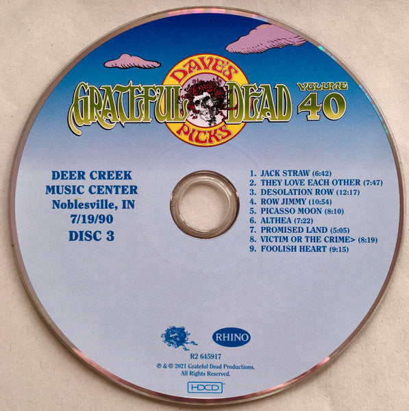 Dave's Picks, Volume 40 (3xCD)(Deer Creek Music Center, Noblesville, IN • 7/18-19/90 | Mint (M) Near Mint (NM)