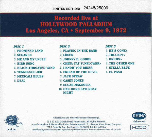 Dave's Picks, Volume 46 (3xCD)(Hollywood Palladium, Los Angeles, CA • 9/9/72) | Mint (M) Near Mint (NM)