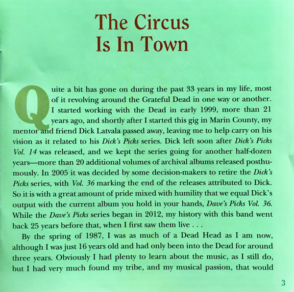 Dave's Picks, Volume 36 (CD BOX)(Hartford Civic Center, Hartford, CT • 3/26-27/87) | Mint (M) Near Mint (NM)