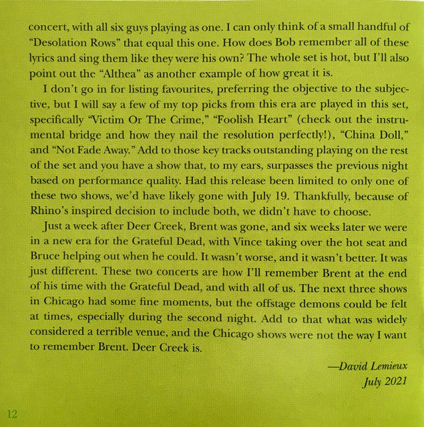 Dave's Picks, Volume 40 (3xCD)(Deer Creek Music Center, Noblesville, IN • 7/18-19/90 | Mint (M) Near Mint (NM)