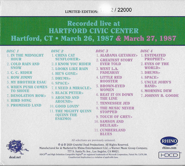 Dave's Picks, Volume 36 (CD BOX)(Hartford Civic Center, Hartford, CT • 3/26-27/87) | Mint (M) Near Mint (NM)