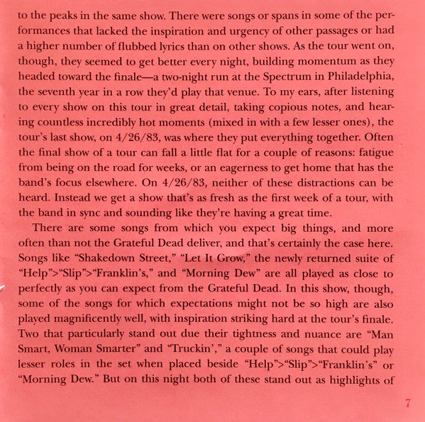 Dave's Picks, Volume 39 (3xCD)(The Spectrum, Philadelphia, PA • 4/26/83) | Mint (M) Near Mint (NM)