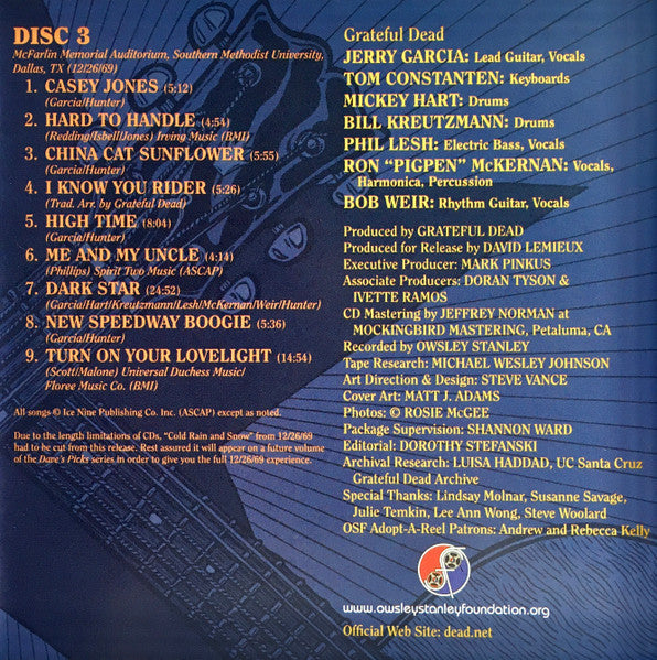 Dave's Picks, Volume 43 (3xCD)(San Francisco, 11/2/69 • Dallas, 12/26/69) | Mint (M) Near Mint (NM)