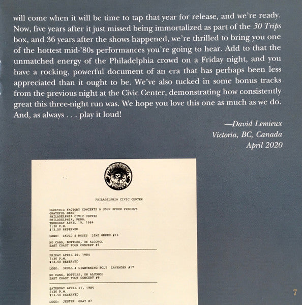 Dave's Picks, Volume 35 (3xCD)(Philadelphia Civic Center, Philadelphia, PA • 4/20/84) | Mint (M) Near Mint (NM)