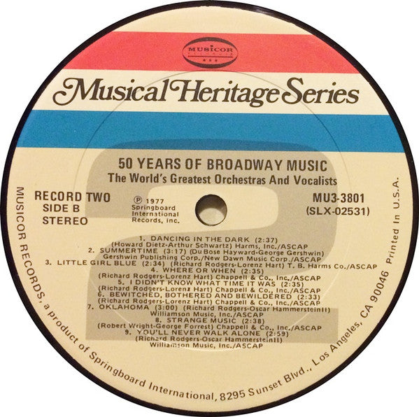 50 Years Of Broadway Music | Near Mint (NM) Near Mint (NM)