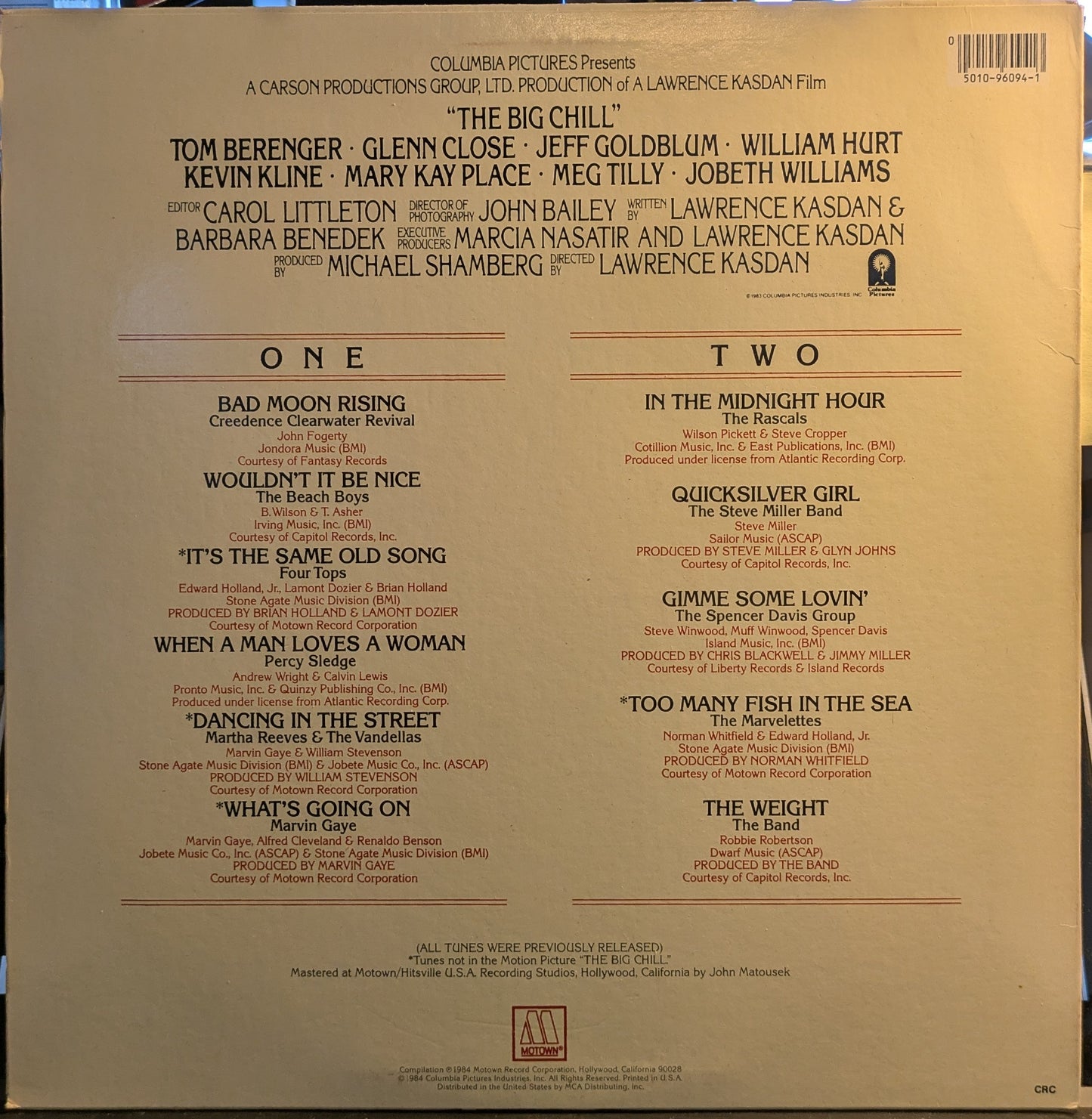 More Songs From The Original Soundtrack Of The Big Chill (VINYL) | Near Mint (NM) Excellent (EX)