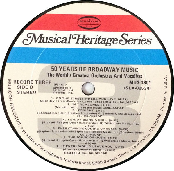 50 Years Of Broadway Music | Near Mint (NM) Near Mint (NM)