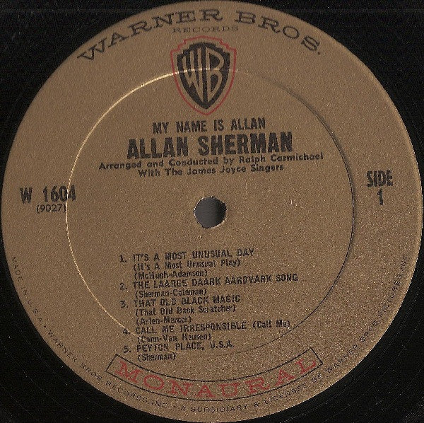 My Name Is Allan: Allan Sherman Sings Great Movie Hits & Songs From The Cutting Room Floor (VINYL) | Mint (M) Near Mint (NM)