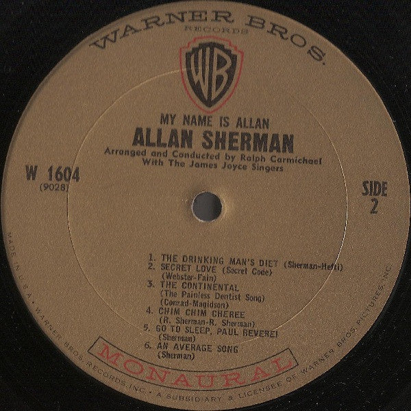 My Name Is Allan: Allan Sherman Sings Great Movie Hits & Songs From The Cutting Room Floor (VINYL) | Mint (M) Near Mint (NM)
