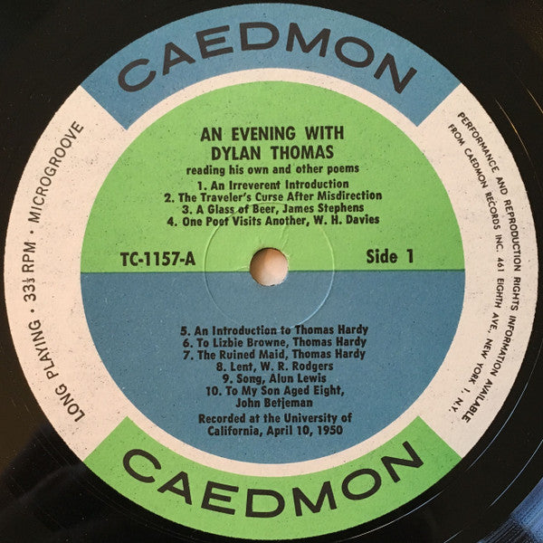 An Evening With Dylan Thomas Reading His Own And Other Poems | Near Mint (NM) Excellent (EX)- X Vinyl Record