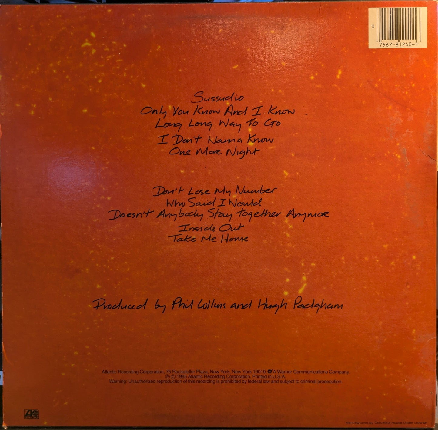 No Jacket Required (VINYL) | Near Mint (NM) Very Good Plus (VG+)