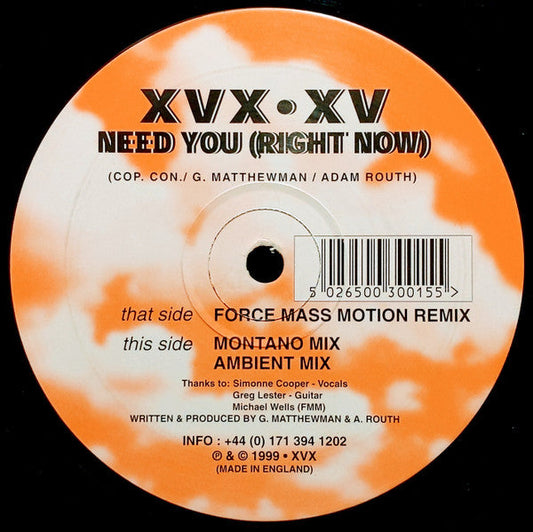 Need You (Right Now) | Very Good Plus (VG+) Generic